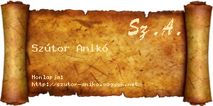Szútor Anikó névjegykártya